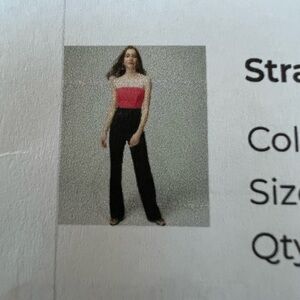 White House Black Market Pink and Black Jumpsuit